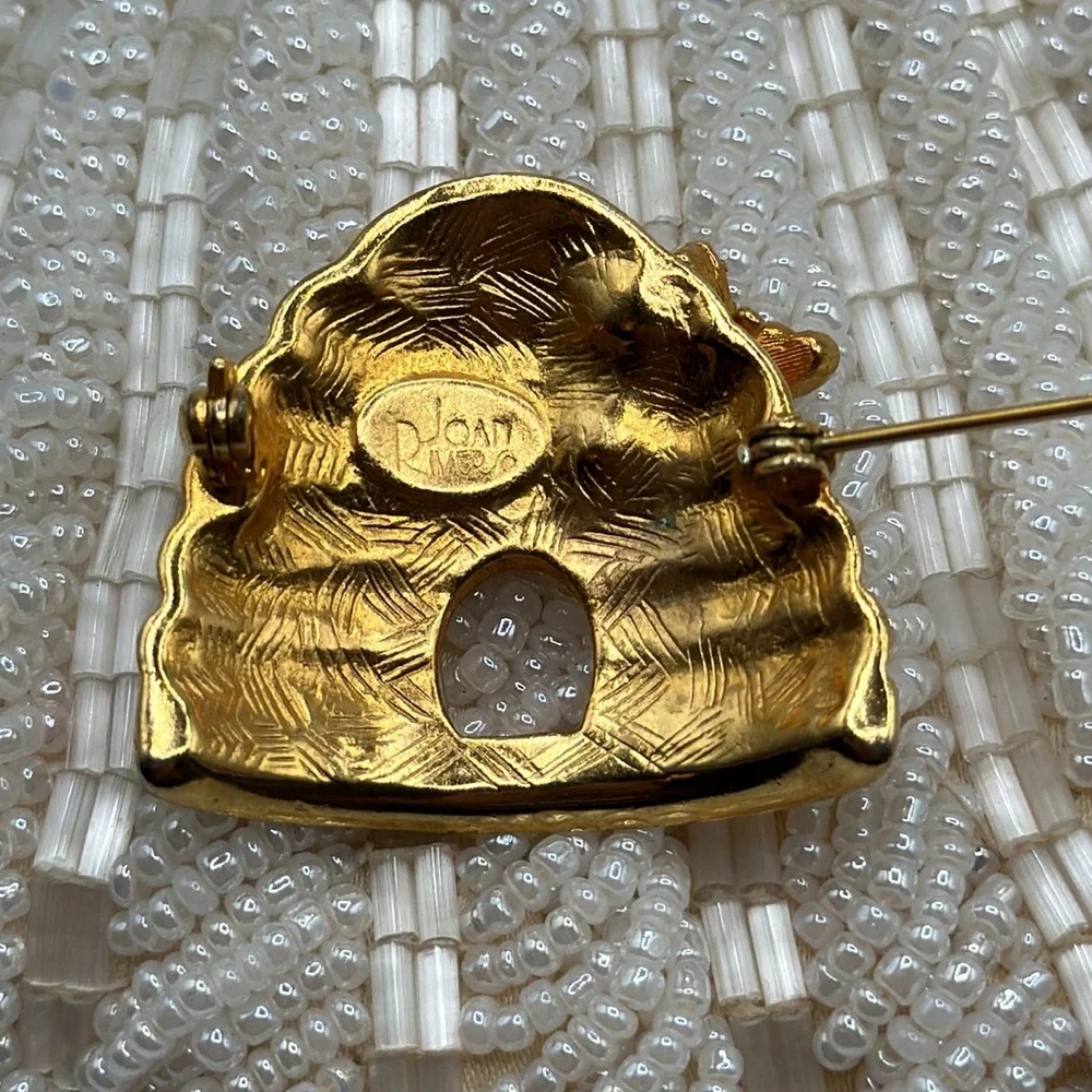 1980's Joan Rivers Gold Plated‎ Bee Hive Brooch